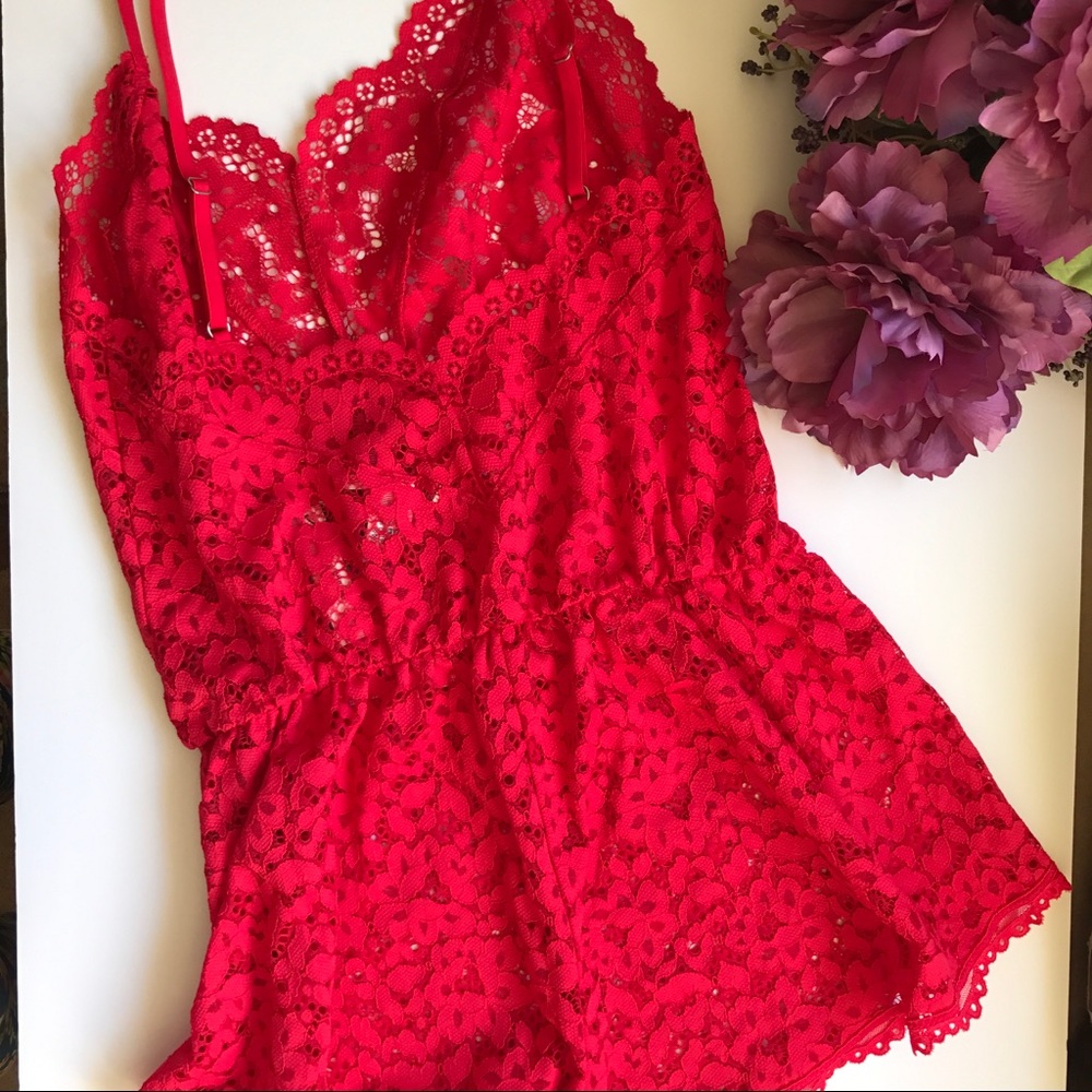 LAST ONE VS floral lace romper PJ/lingerie S - Picture 7 of 8